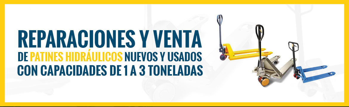Reparaciones y venta de patines hidráulicos nuevos y usados con capacidad de 1 a 3 toneladas